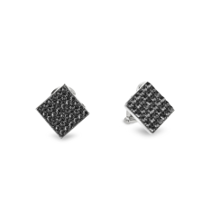 Náušnice šedé se Swarovski Elements Kingdom Karo KLFMK6SN Silver Night