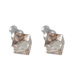 Náušnice se Swarovski Elements kostka Light Topaz 8 mm