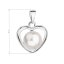 Strieborný prívesok s bielou perlou srdca 34246.1 White