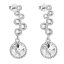 Strieborné náušnice visiace s kryštálmi Swarovski biele okrúhle 31265.1 Kryštál