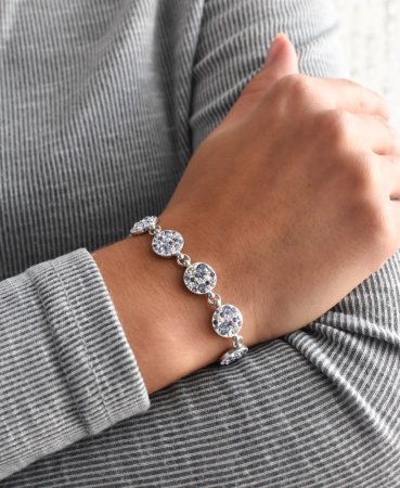 Strieborný náramok so Swarovski kryštálmi fialový 33048.3 Violet