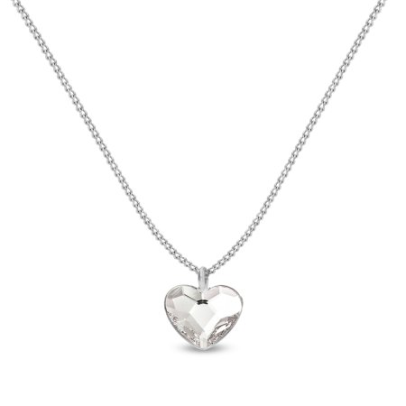 Náhrdelník čirý se Swarovski Elements Heart N28086C Krystal