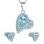 Sada šperkov s kryštálmi Swarovski náušnice, retiazka a prívesok modré srdce 39170.3 Aqua