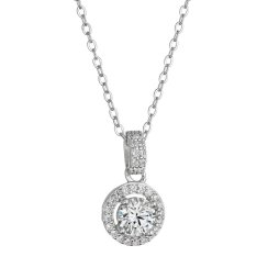 Strieborný náhrdelník AURORA 12M00001 moissanite