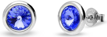 Náušnice modré sa Swarovski Elements Tiny Bonbon Studs KR1122SS29S Sapphire 6 mm