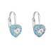 Stříbrné náušnice visací se zirkonem modré srdce 11216.3 Light Blue