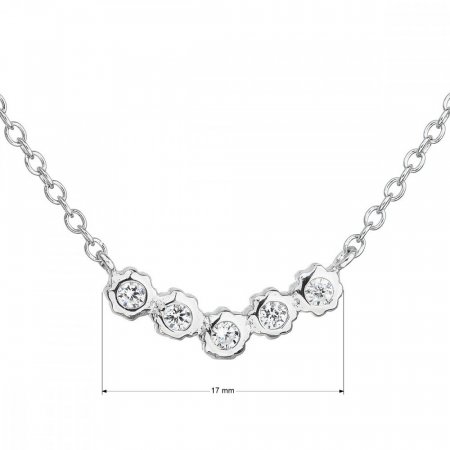 Stříbrný náhrdelník se zirkonem v bílé barvě 12014.1