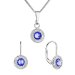 Sada šperků s krystaly Swarovski náušnice a přívěsek modré kulaté 39109.3 Sapphire