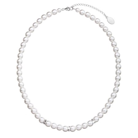 Perlový náhrdelník se Swarovski Elements 32012.1 Bílý