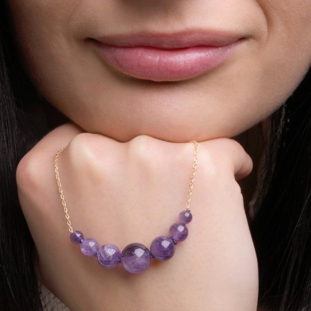 Pozlátený náhrdelník s ametystom 12187.3