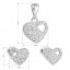Sada šperkov so zirkónom náušnice a prívesok biele srdce 19021.1