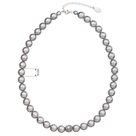 Náhrdelník šedá perla se Swarovski Elements 32011.3 Light Grey