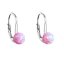Stříbrné visací náušnice se syntetickým opálem růžové kulaté 11242.3 Pink s. Opal
