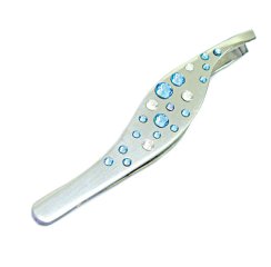 Pinzeta se Swarovski Elements s sv. modrými krystaly Aqua