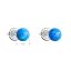 Strieborné náušnice kôstky so syntetickým opálom modré okrúhle 11246.3 Blue s. Opal