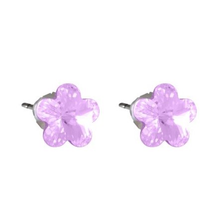 Náušnice so Swarovski Elements kvetinka Violet 10 mm
