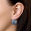 Strieborné náušnice visiace s kryštálmi Swarovski modré okrúhle 31161.3 Blue Style