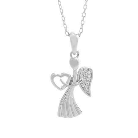 Stříbrný náhrdelník ve tvaru anděla