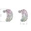 Strieborné náušnice visiace s kryštálmi Swarovski mix farieb polkruh 31164.3 Sakura