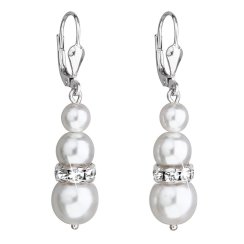 Náušnice so Swarovski Elements 31150.1 biela perla
