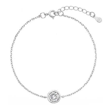 Stříbrný náramek řetízek s jedním zirkonem 13025.1 Krystal