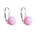 Strieborné visiace náušnice so syntetickým opálom ružové okrúhle 11245.3 Pink s. Opal