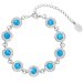Stříbrný náramek se syntetickým opálem a s křišťály Preciosa modrý 33105.1 Blue s. Opal