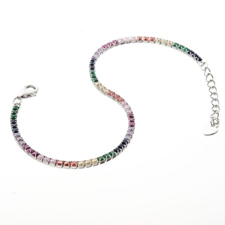 Stříbrný tenisový náramek barevný 13071.3