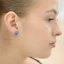Stříbrné náušnice pecky se syntetickým opálem modré kulaté 11001.3 Blue s. Opal