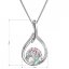 Strieborný náhrdelník so Swarovski kryštálmi zelená a ružová kvapka 32075.3 Sakura