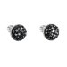 Stříbrné náušnice pecka s krystaly Swarovski černé kulaté 31336.5 Hematite