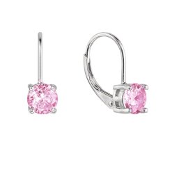 Strieborné náušnice detské okrúhle so zirkónmi 11477.3 Rose