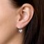 Strieborné náušnice visiace s kryštálmi Swarovski fialové srdce 31125.9 Violet Opal