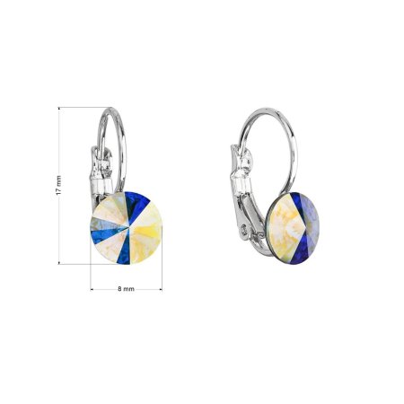 Náušnice bižuterie s křišťály Preciosa ab efekt kulaté 51031.2 AB