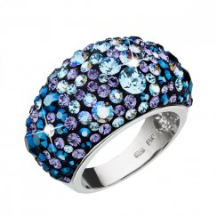 Strieborný prsteň s kryštálmi Swarovski modrý 35028.3 Blue Style