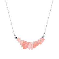 Náhrdelník s kameňom červený achát 42037.3 oceľ