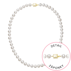 Perlový náhrdelník z riečnych perál so zapínaním zo 14 karátového zlata 922003.1/9268A biely