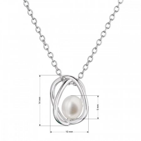 Strieborný náhrdelník s riečnou perličkou v klietke 22044.1