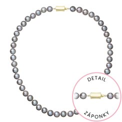 Perlový náhrdelník z riečnych perál so zapínaním zo 14 karátového zlata 922028.3/9267A grey