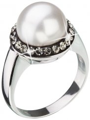 Prsteň so Swarovski Elements perla 35021.3 Black Diamond