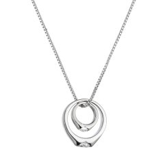 Strieborný náhrdelník s prstienkami 12096.1 crystal