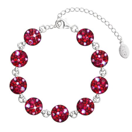 Stříbrný náramek se Swarovski krystaly červený 33048.3 Cherry