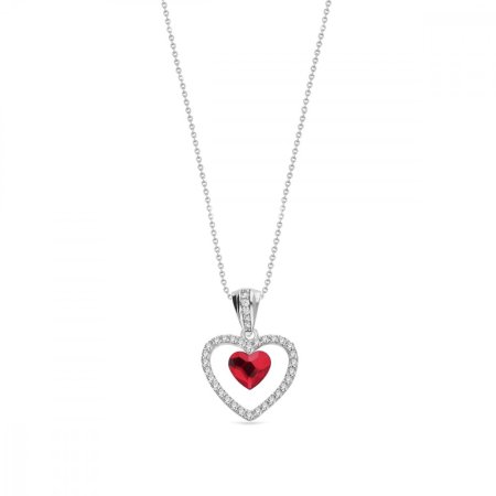 Náhrdelník červený sa Swarovski Elements Amour NCC28086LSI Light Siam