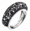 Strieborný prsteň s kryštálmi Swarovski čierny 35031.5 Hematite