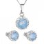 Sada šperků s krystaly Swarovski náušnice, řetízek a přívěšek modré opálové kulaté 39352.7