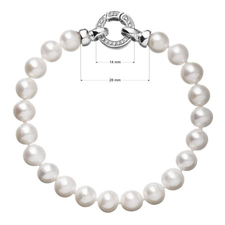 Perlový náramok z pravých riečnych perál biely 23003.1