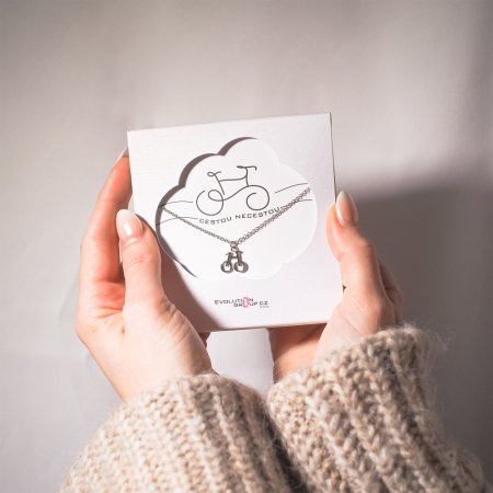 Strieborný náhrdelník s príveskom bicykel 62004