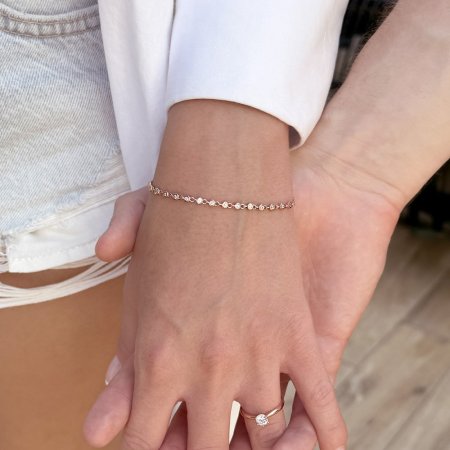 Pozlátený strieborný ROSE náramok s malými zirkónmi 13031.1 crystal