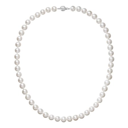 Perlový náhrdelník z riečnych perál so zapínaním z bieleho 14 karátového zlata 822001.1/9266B biely