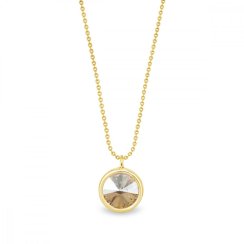 Náhrdelník strieborný pozlátený so Swarovski Elements Birthday Stone NBG1122SS29GS Gold Shadow - Máj